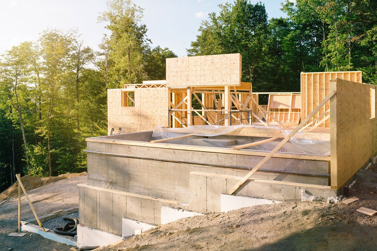 Residential Construction Site Panorama with Pool — Sydney, NSW — Nonabel Crete Pty Ltd