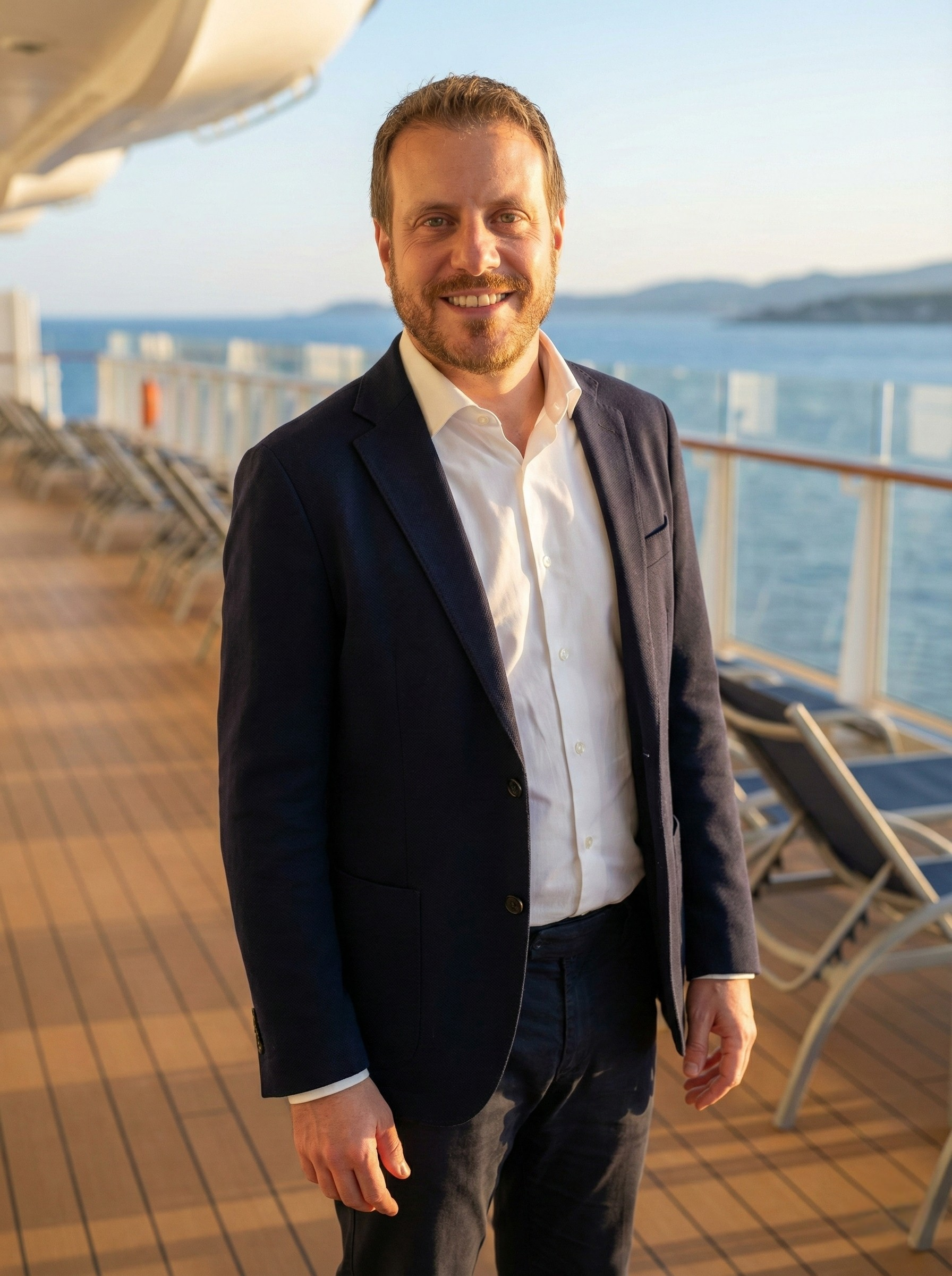 Daniel Plotnik on a cruise ship