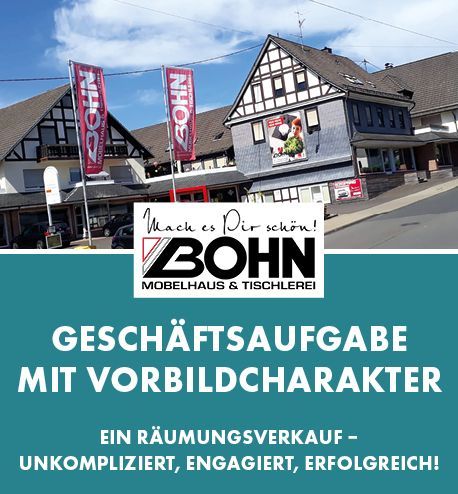 Möbel Bohn: Mit Strategie, Haltung  und Herzblut in den Räumungsverkauf  wegen Geschäftsaufgabe