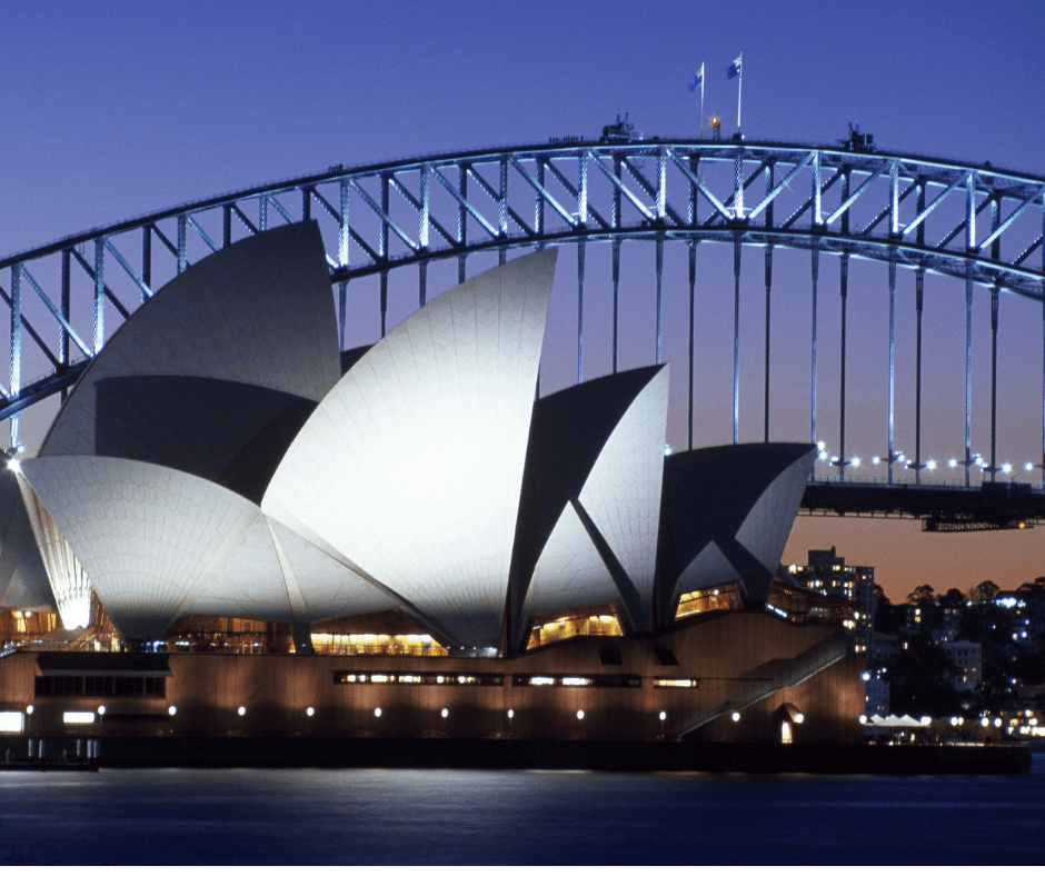 Sydney Opera House and Harbour Bridge at dusk. Sydney Opera House and Harbour Bridge at dusk.