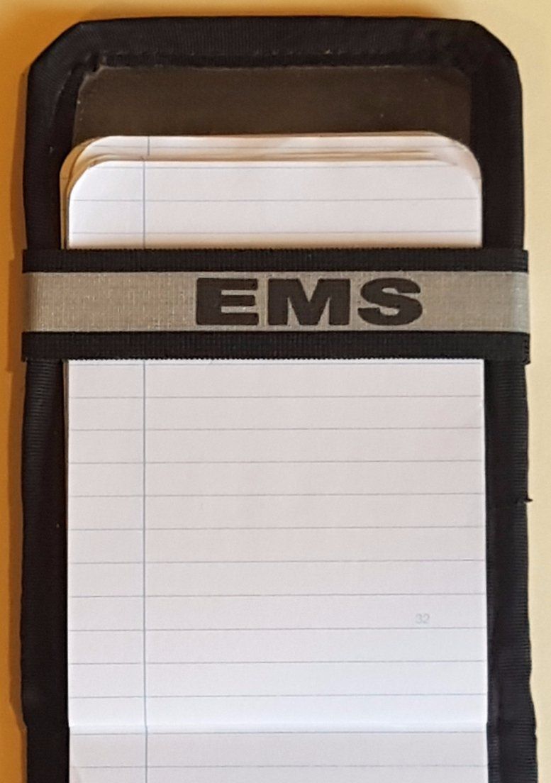A Notebands™ for your Duty Notebook with the word ems on it