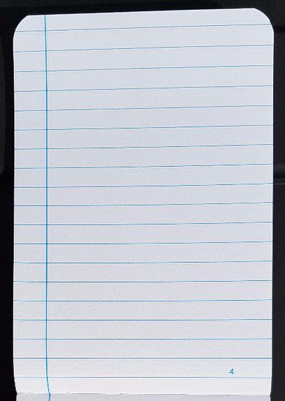 A piece of lined paper with the number 4 on it