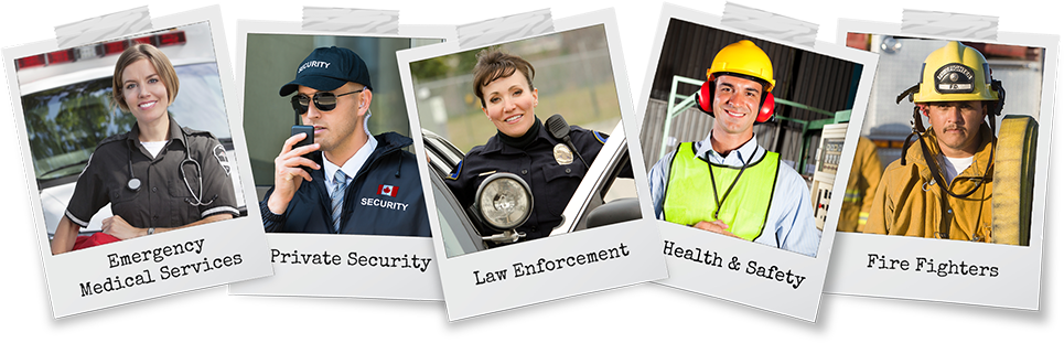 A bunch of pictures of people with one that says firefighter