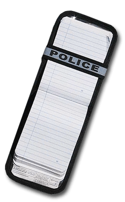 A piece of paper with the word police on it