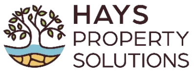 Logo with a tree, water, and land graphic, and the words