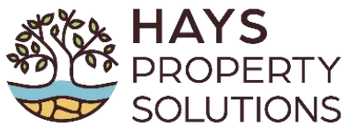 Logo with a tree, water, and land graphic, and the words 