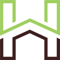 Logo with a tree, water, and land graphic, and the words 