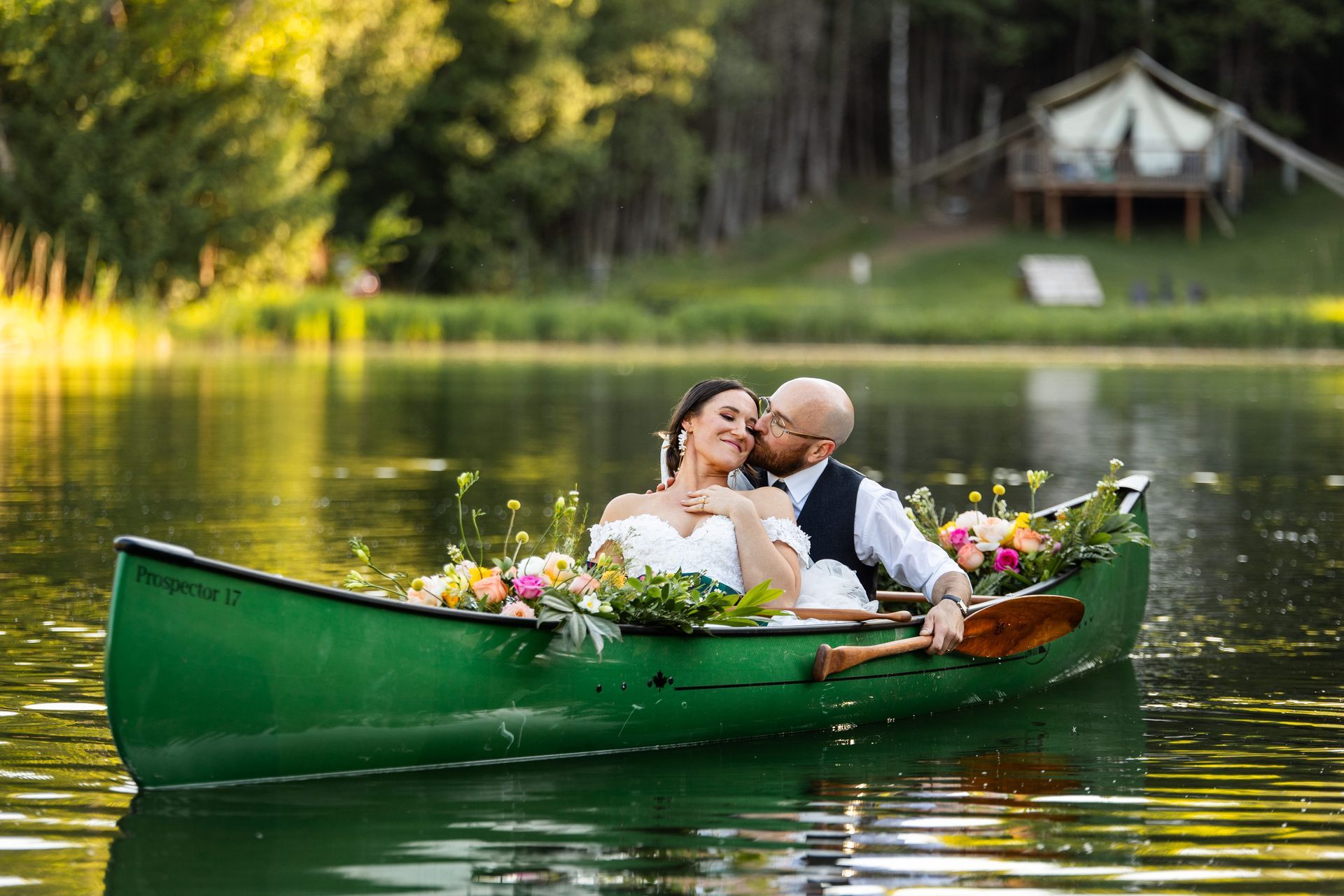 Outdoor wedding venue 90 minutes east of Toronto with forest chapel and luxury glamping in nature.