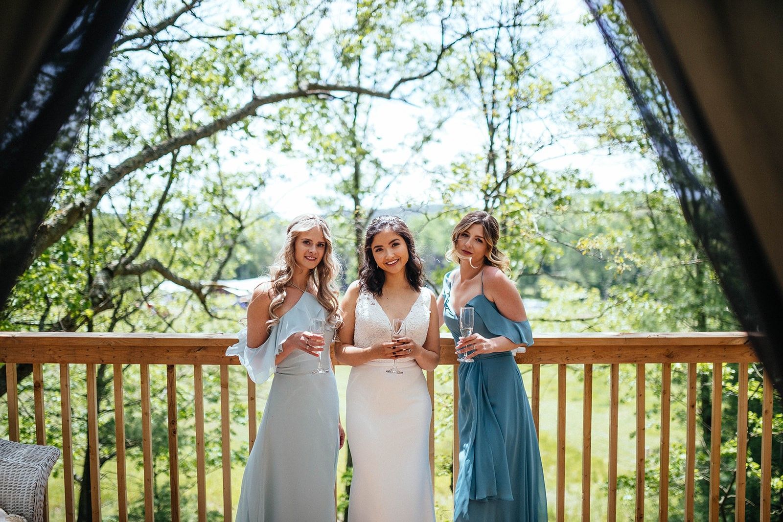 Bride at forest wedding at Whispering Springs
