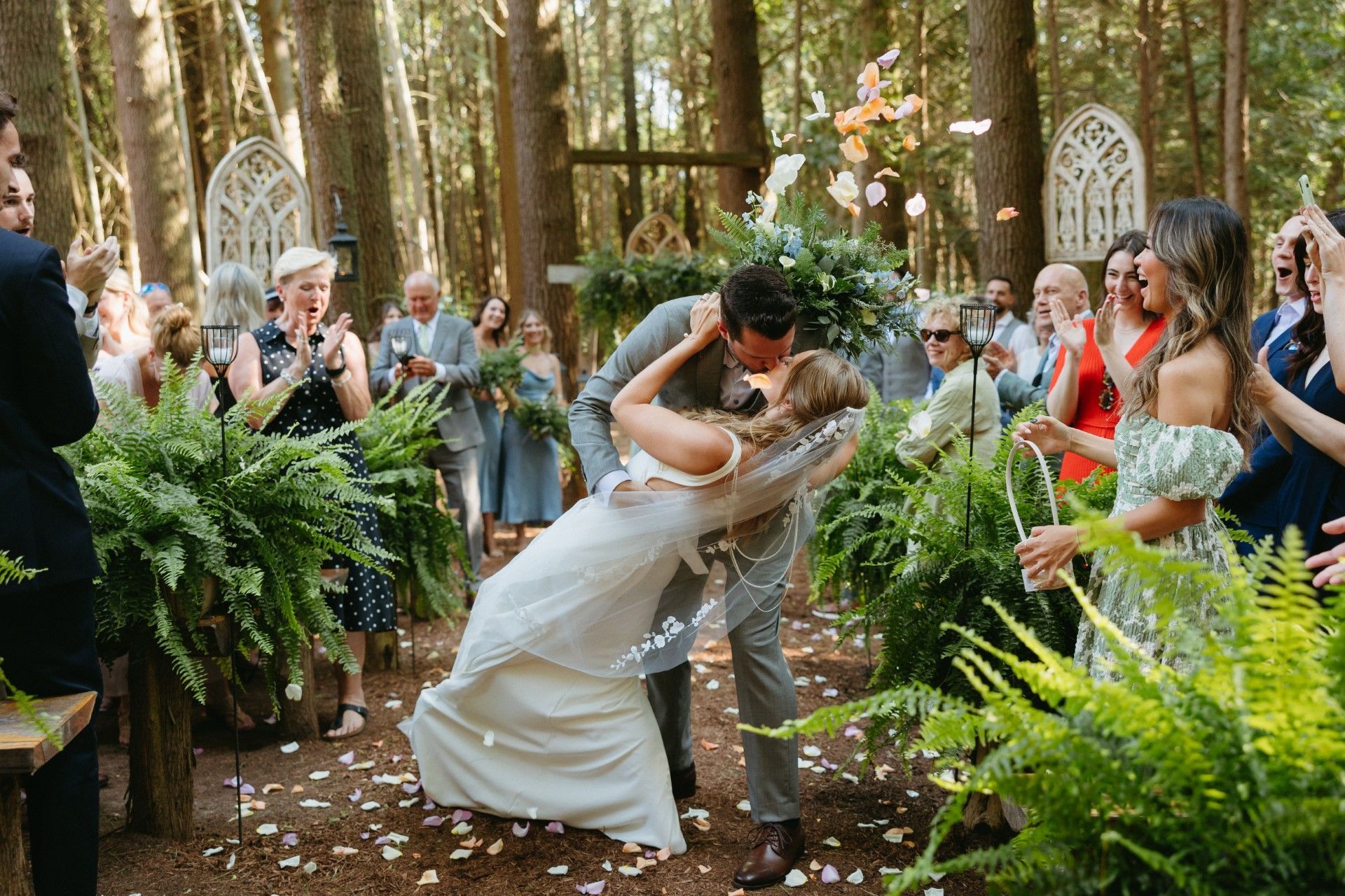 Summer Ontario forest wedding near Toronto Whispering Springs