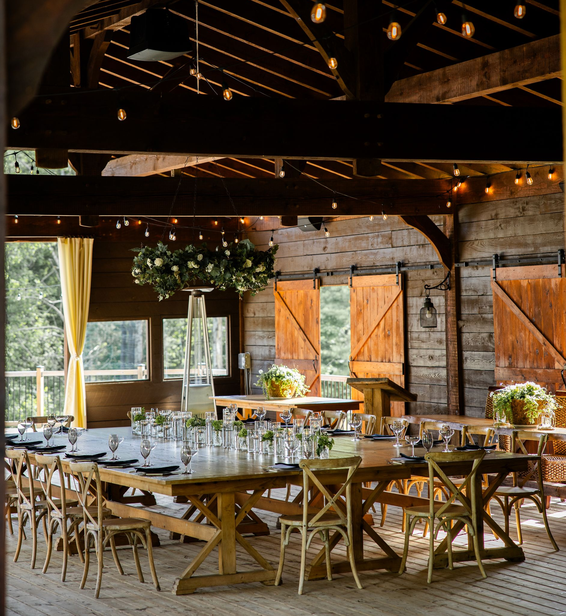 Beautiful covered area for corporate teams to meet and eat