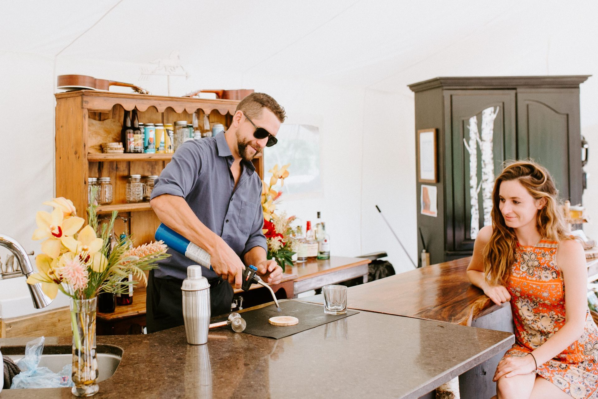 Cocktails served at Whispering Springs Watering Hole bar