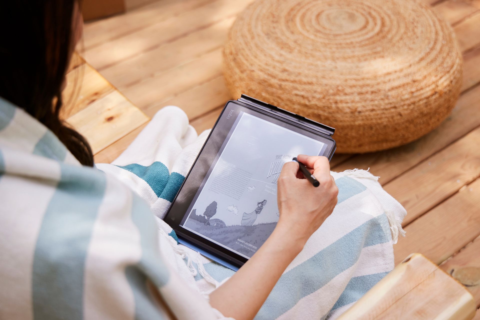 Reading books while glamping