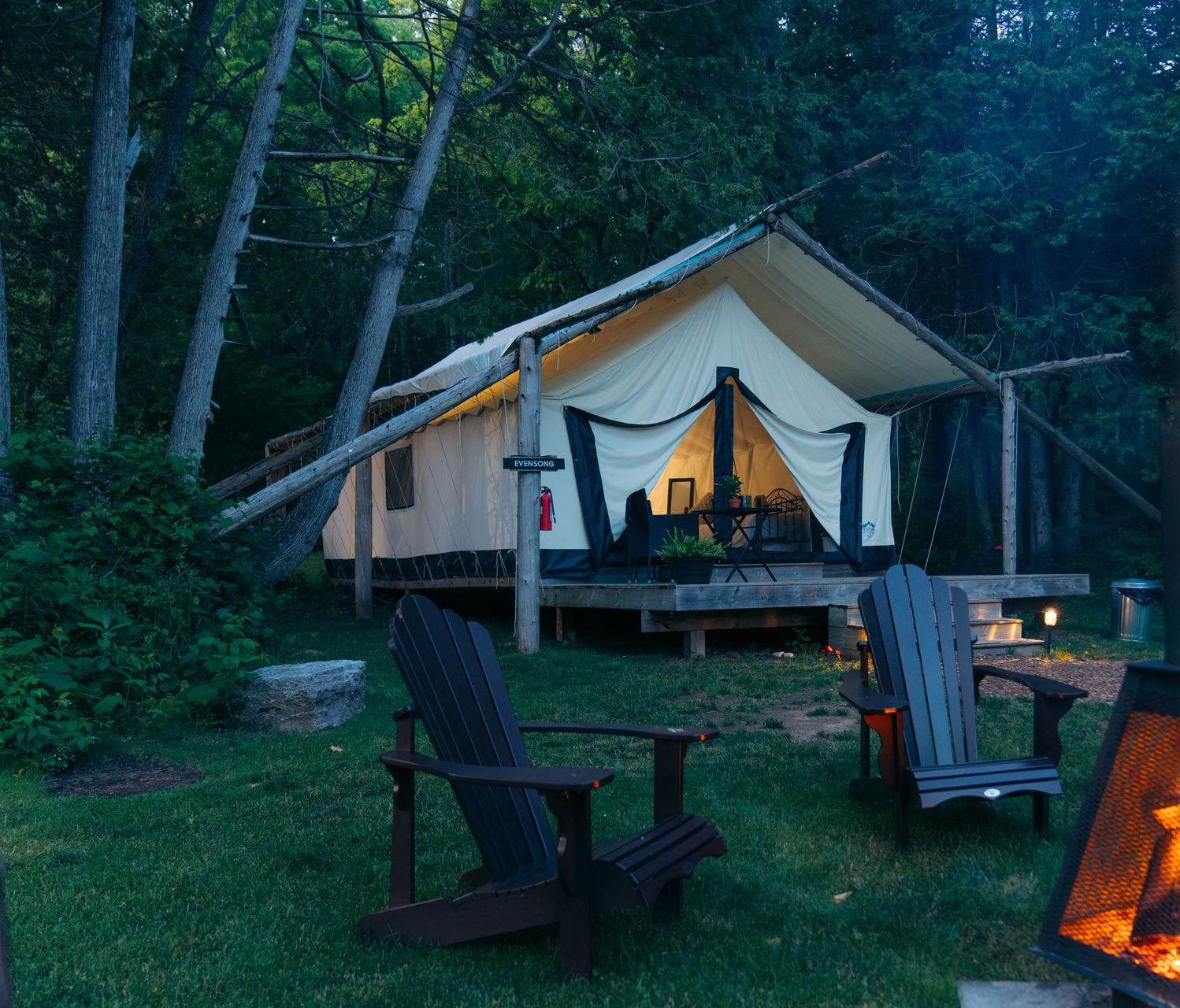 Luxurious glamping tent at Whispering Springs Wilderness Retreat
