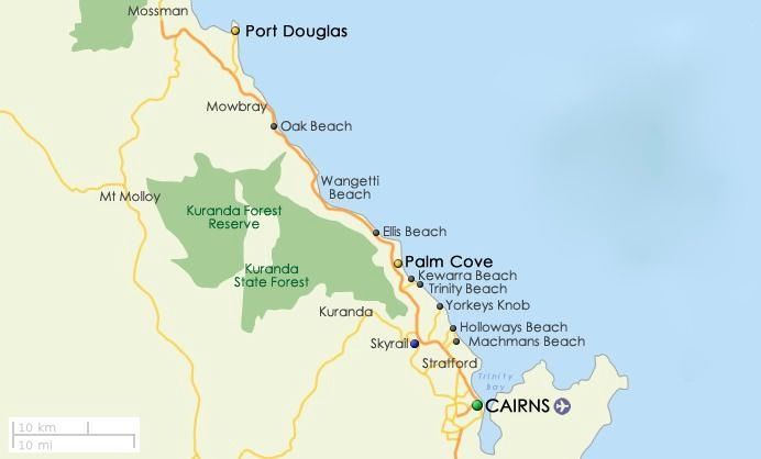A Close Up Map Of Cairns— Marshall Batteries & Cairns Mobile Batteries In Manunda, QLD