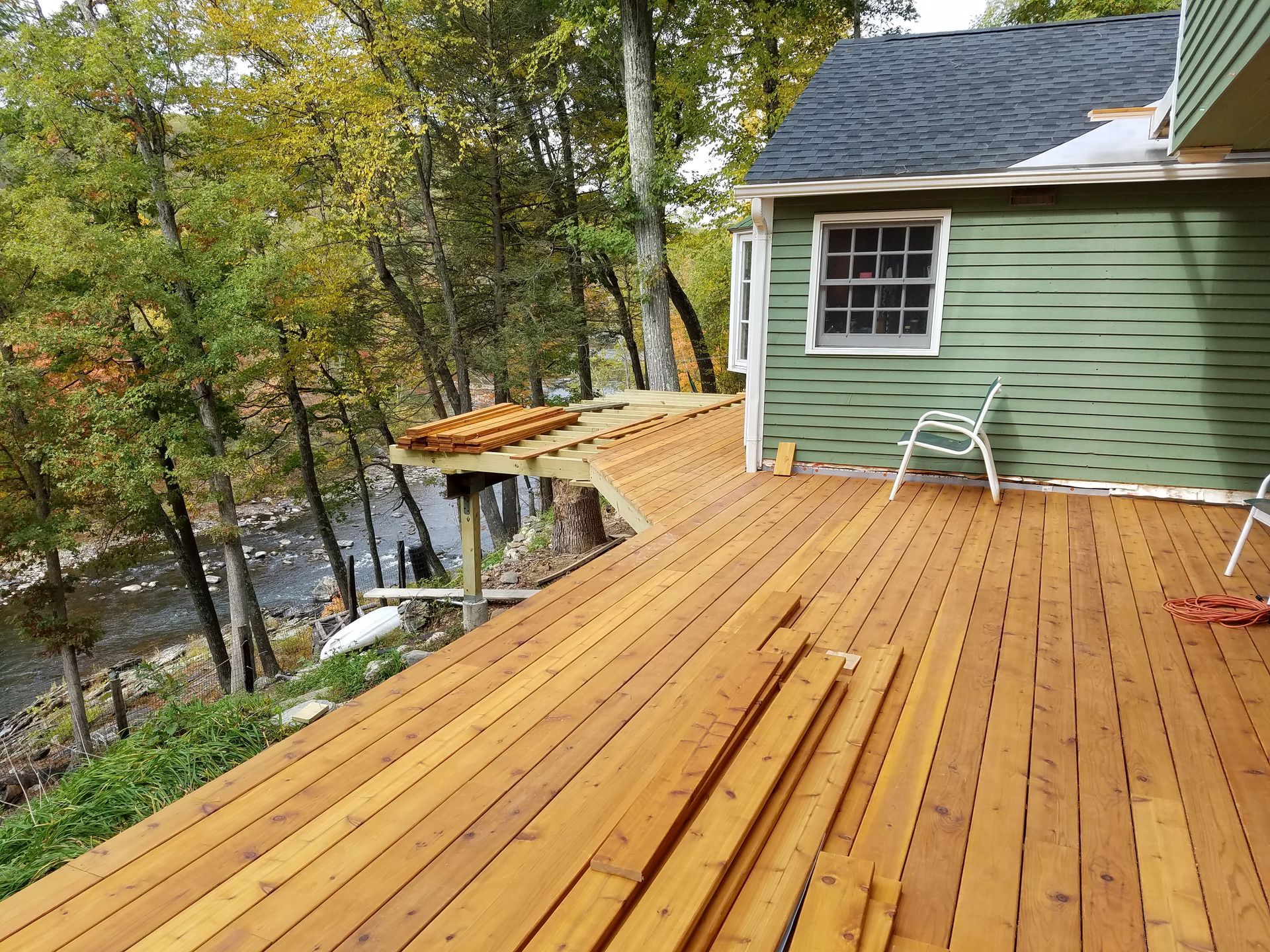 A deck installation​ in Glastonbury CT in progress - Exteriors of CT hard at work