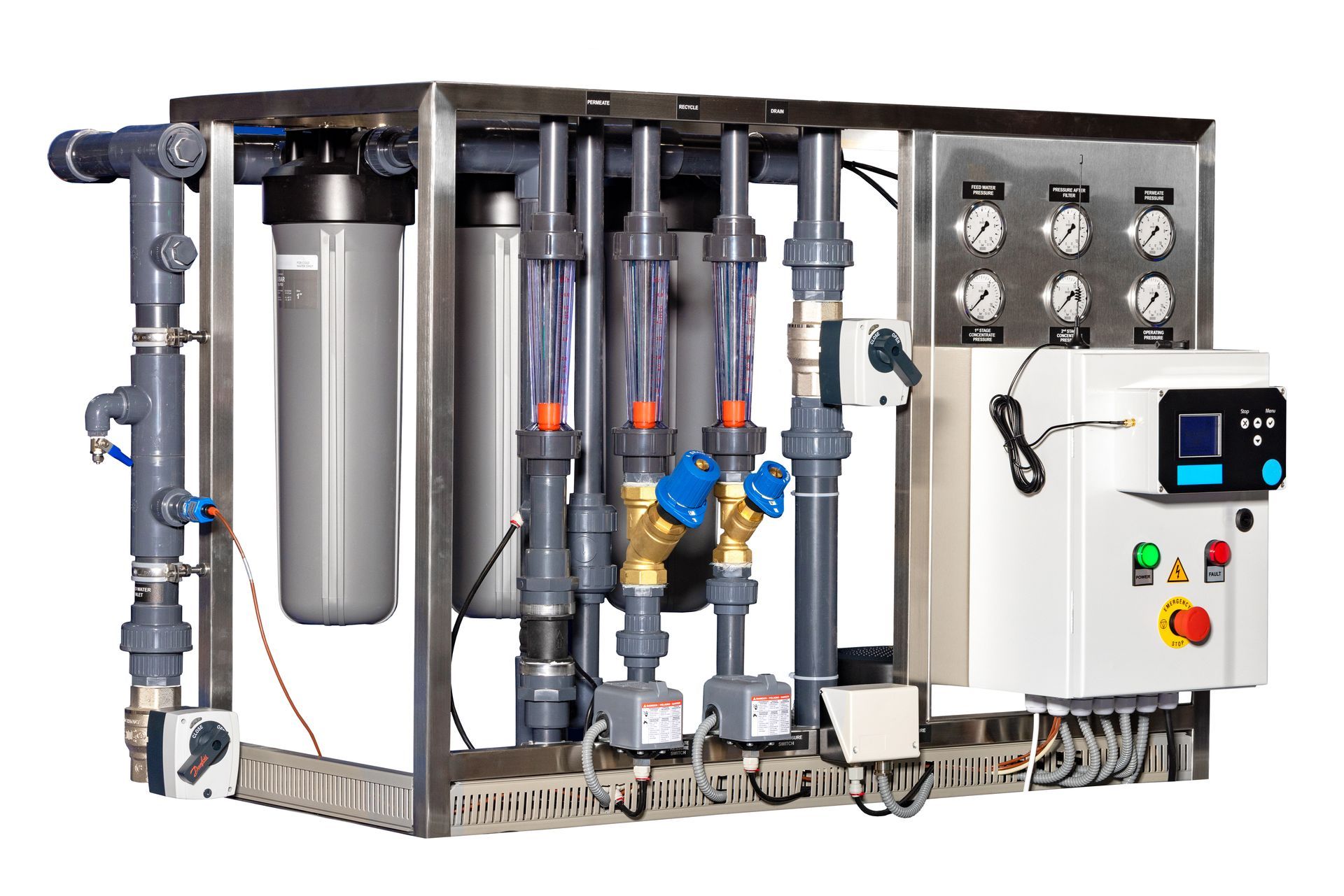 Modular architecture of reverse osmosis water purification.
