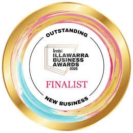 IMB Bank Illawarra Business Awards 2025 Logo Outstanding New Business PDI IMB Bank Illawarra Business Awards Outstanding New Business Finalist 2025 Professional Drone Imagery Pty Ltd Heather James