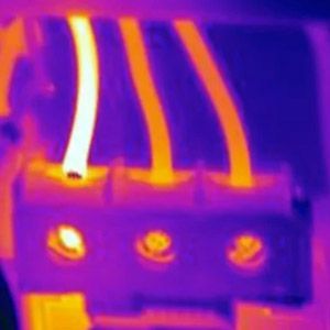 Thermal image of electrical wire fault