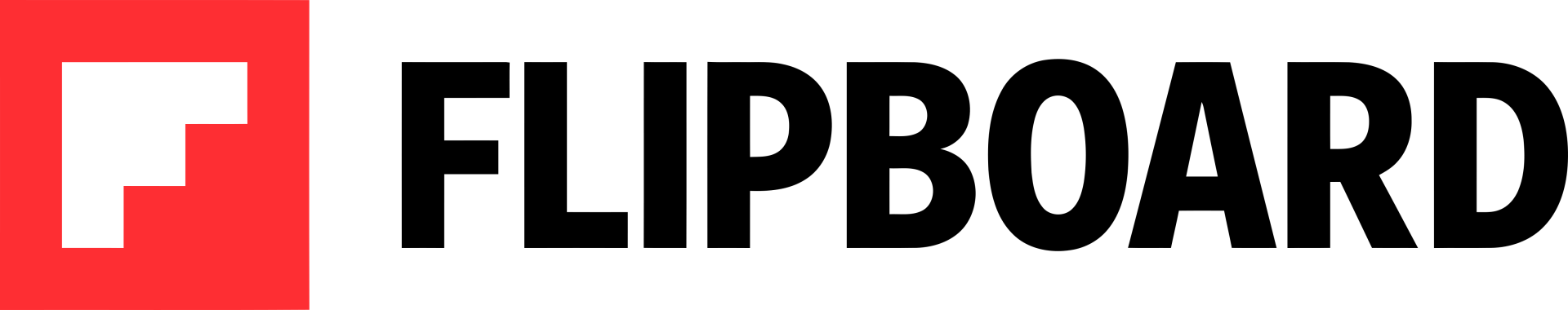 A flipboard logo with a red and white border on a white background.