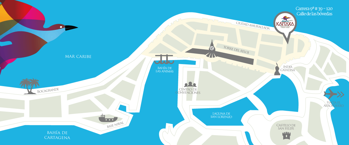 Mapa kartaxa do Hotel Cartagena