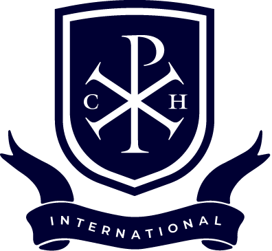 A shield with a cross and the word international on it
