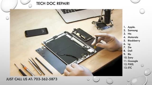 A phone is being repaired by tech doc repair