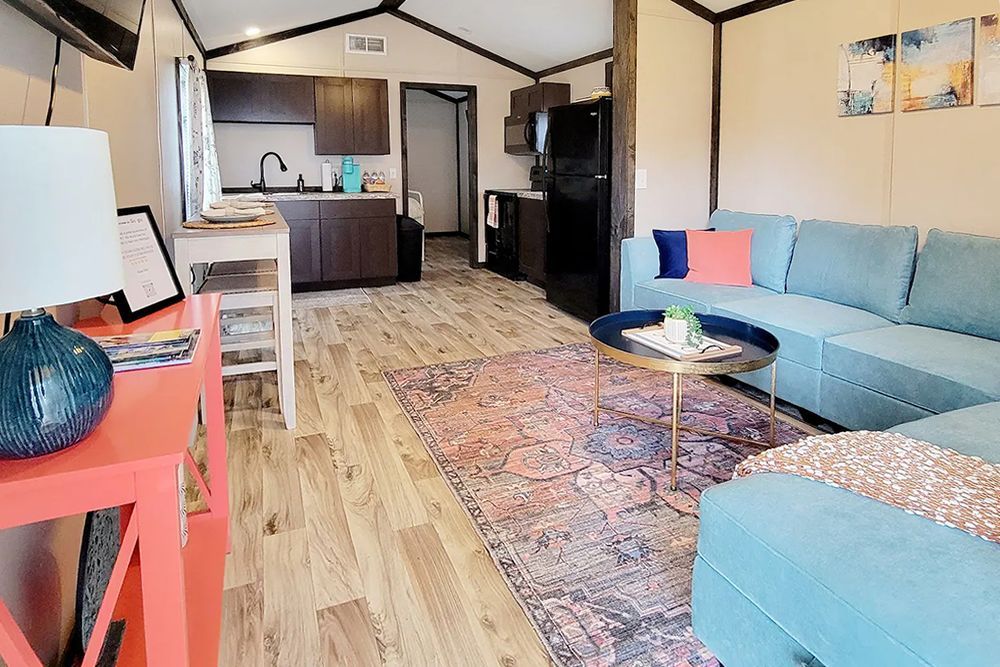 Theodore Alabama Cabin Rental Interior Living Area