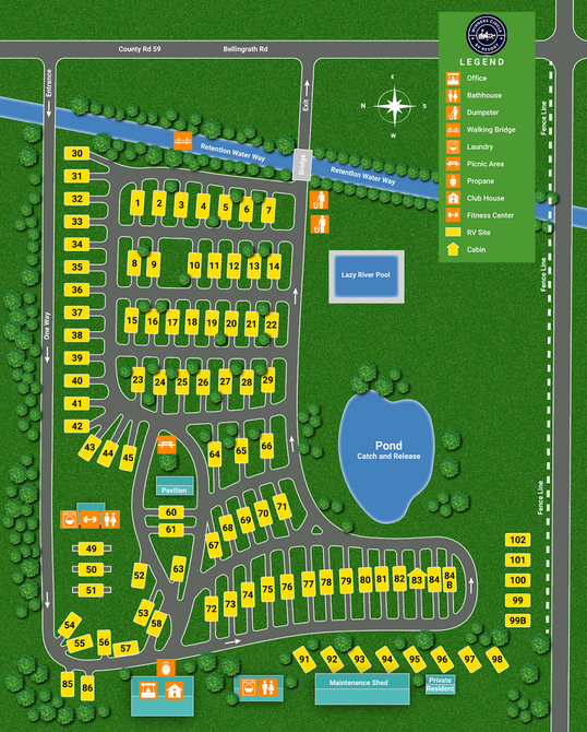 Cullman Campground site map, Cullman Alabama