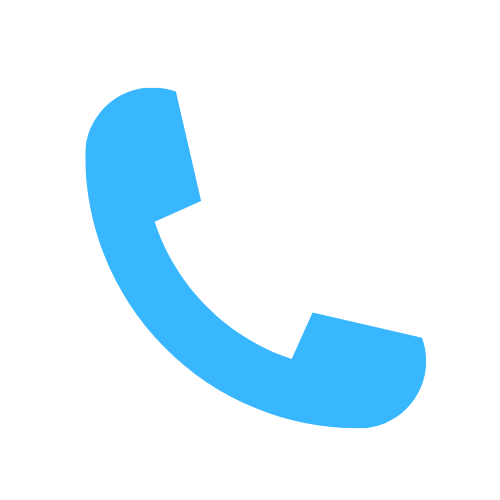 A blue phone icon on a white background.