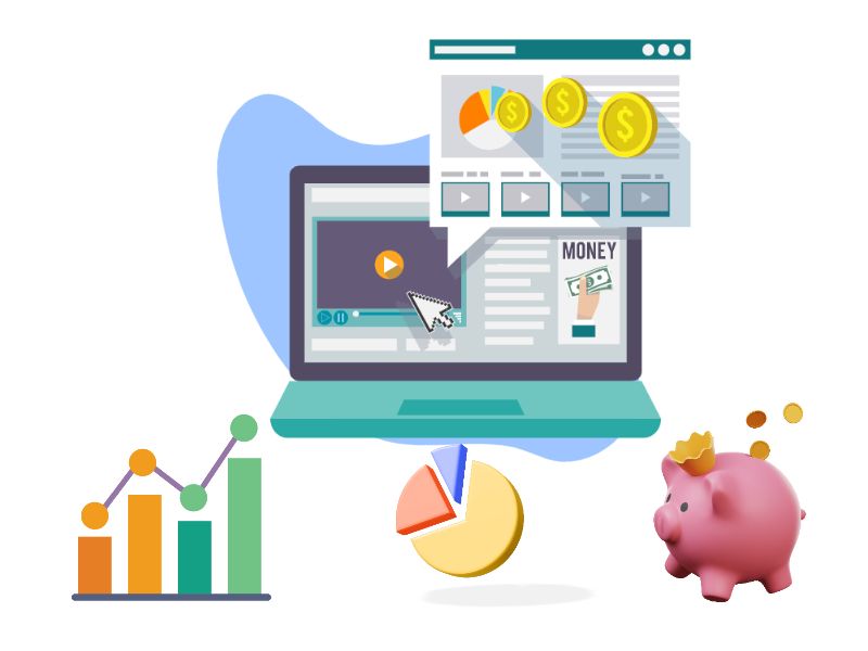 A piggy bank is sitting next to a laptop computer.