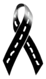 A black and white ribbon that looks like a road