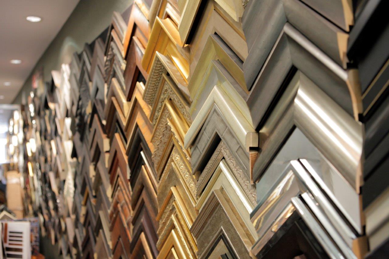 stock of various frame panel samples for mirrors