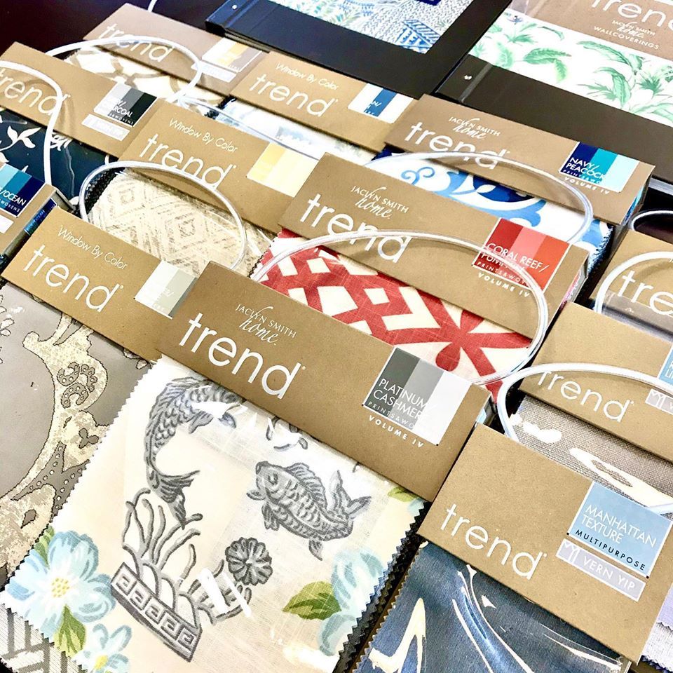 Samples of fabric swatches with