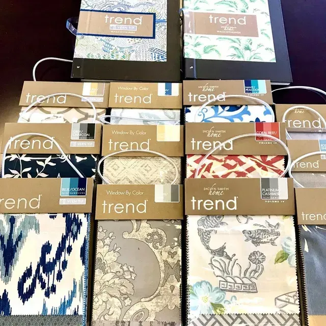 A bunch of boxes with the word trend on them