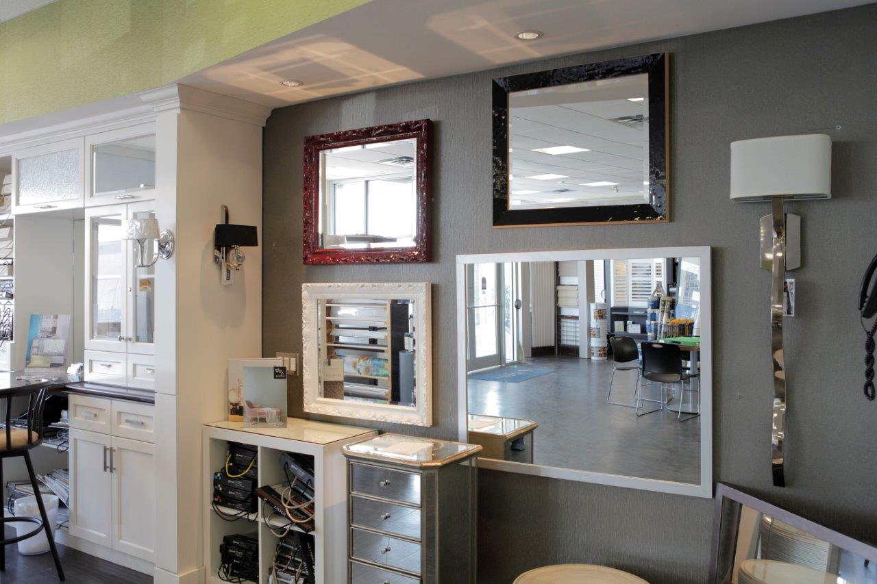 designed framed mirrors hanged on wall