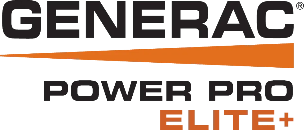 Generac logo with orange streak and 