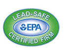 Green oval EPA “LEAD-SAFE CERTIFIED FIRM” logo badge