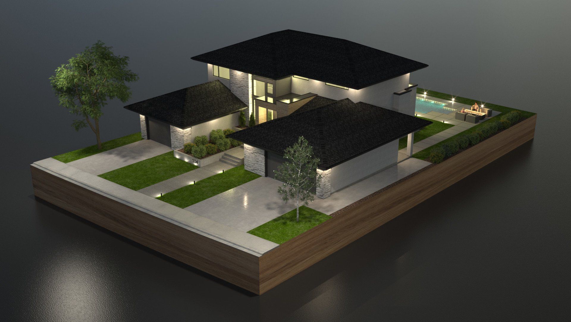 Pike Residence - Woodcut Front