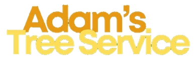 Adam's Tree Service logo in yellow and gold lettering.