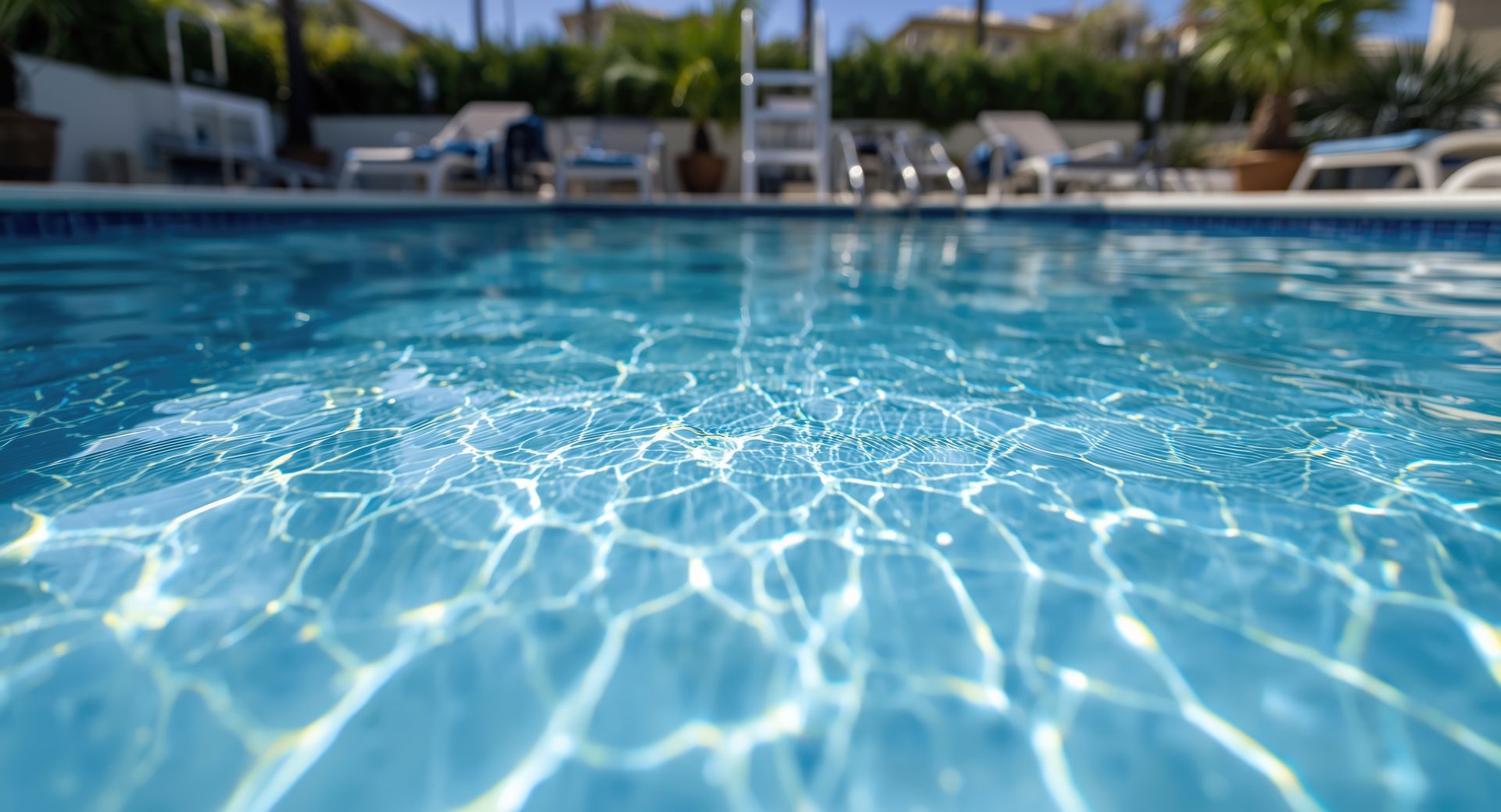 Crystal clear water in a luxury backyard, perfect for modern swimming pool renovations.