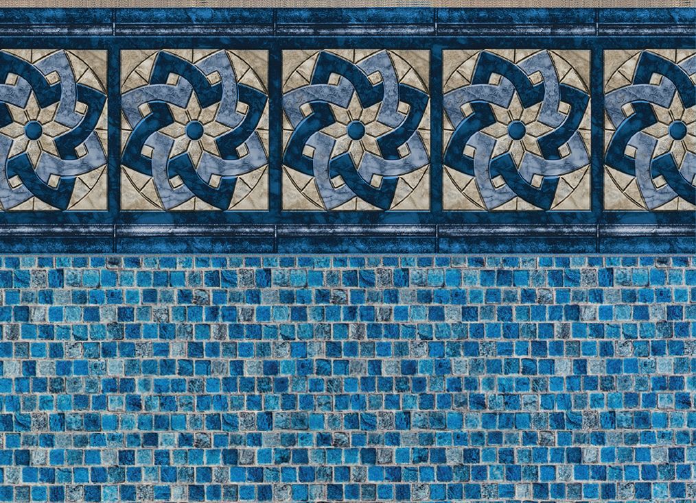 a blue tile wall with a celtic design on it . - After Hours Pool Service - Monmouth Junction, NJ