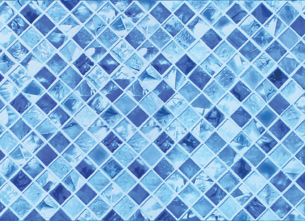 a close up of a blue and white mosaic tile wall .- After Hours Pool Service - Monmouth Junction, NJ