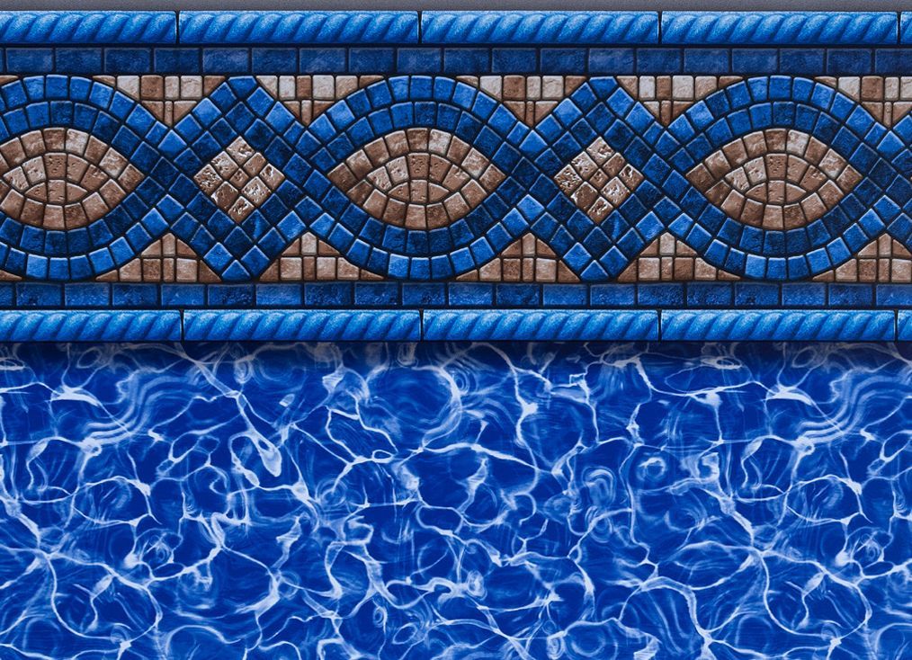 a swimming pool with a blue and brown mosaic border- After Hours Pool Service - Monmouth Junction, NJ