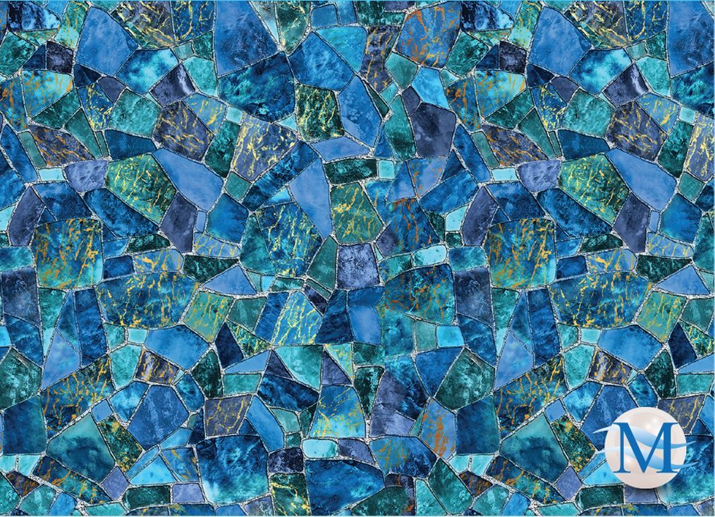 it looks like a mosaic of blue and green stones .- After Hours Pool Service - Monmouth Junction, NJ