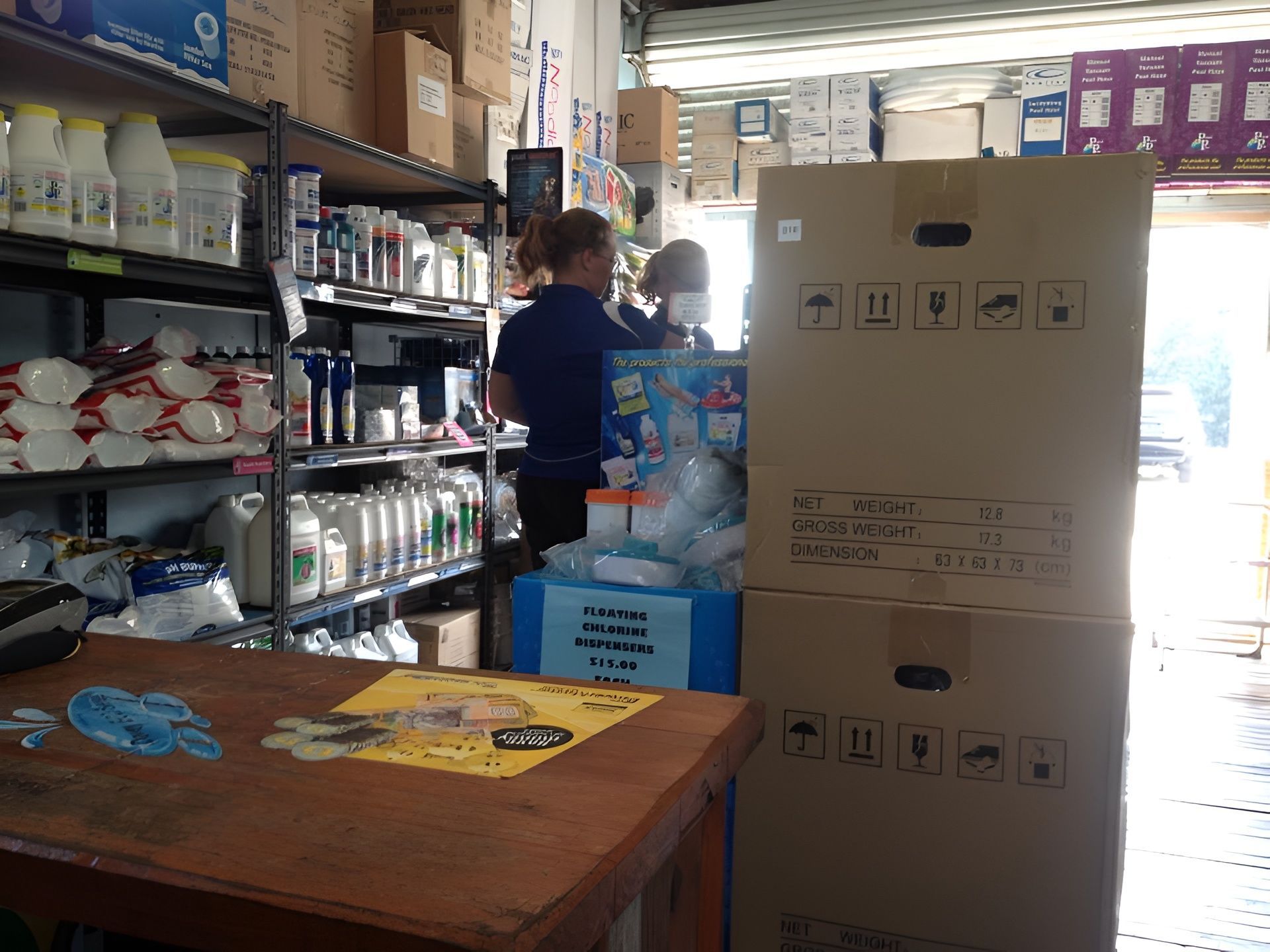 A Store Interior With Shelves of Products — Landsborough Pool Supplies & Service in Glass House Mountains, QLD