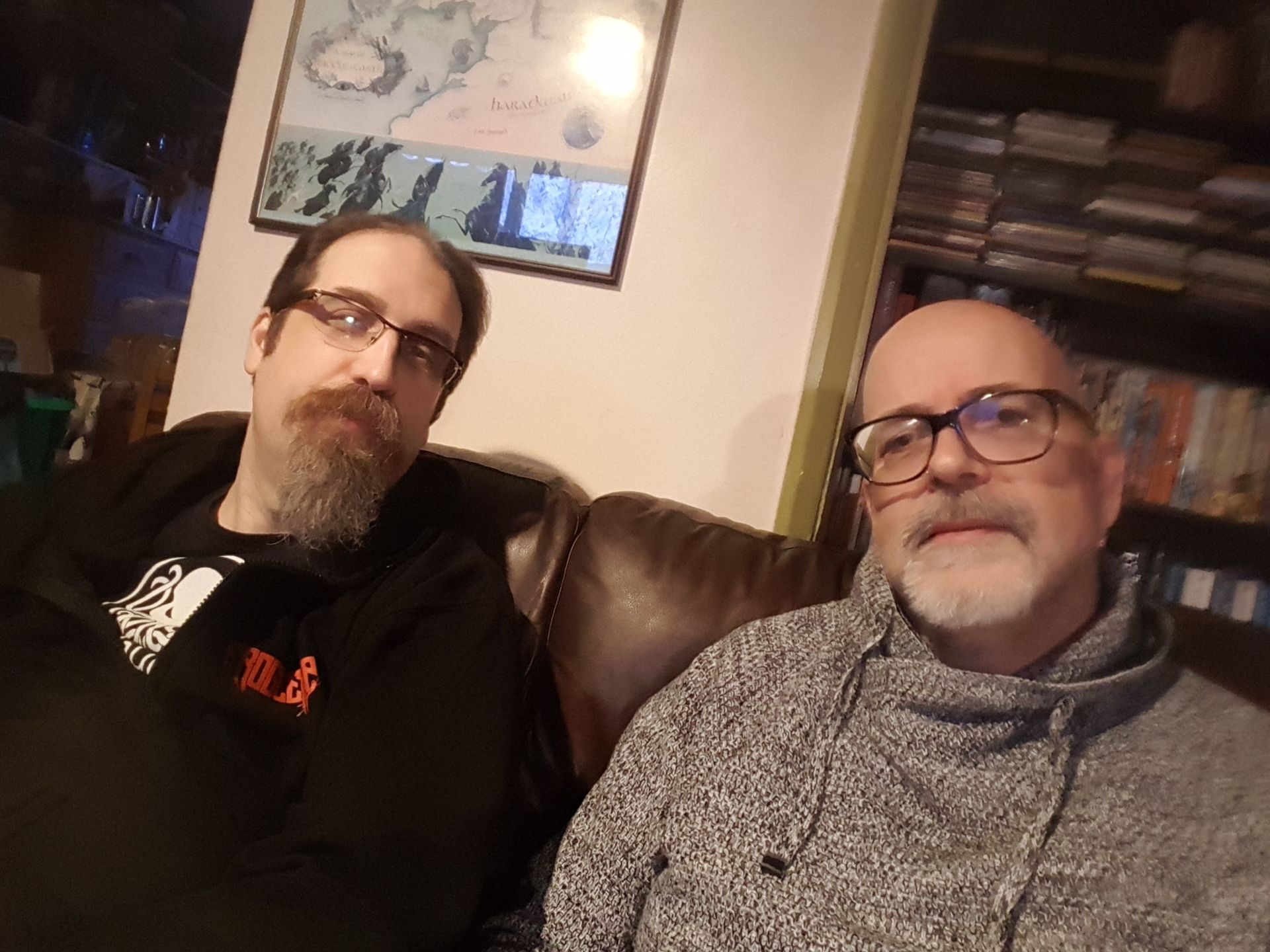 Vince and Louis in Castle Riotous, map on wall