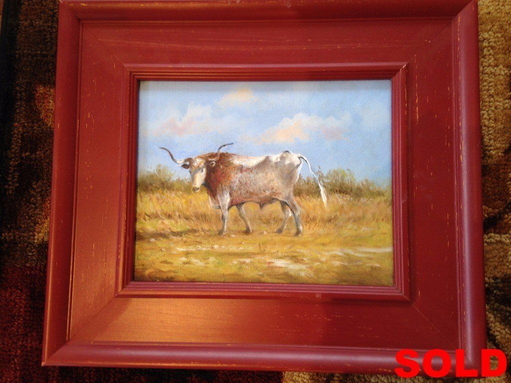 "Longhorn Steer" unframed 8 x 10  Framed 14 x 15