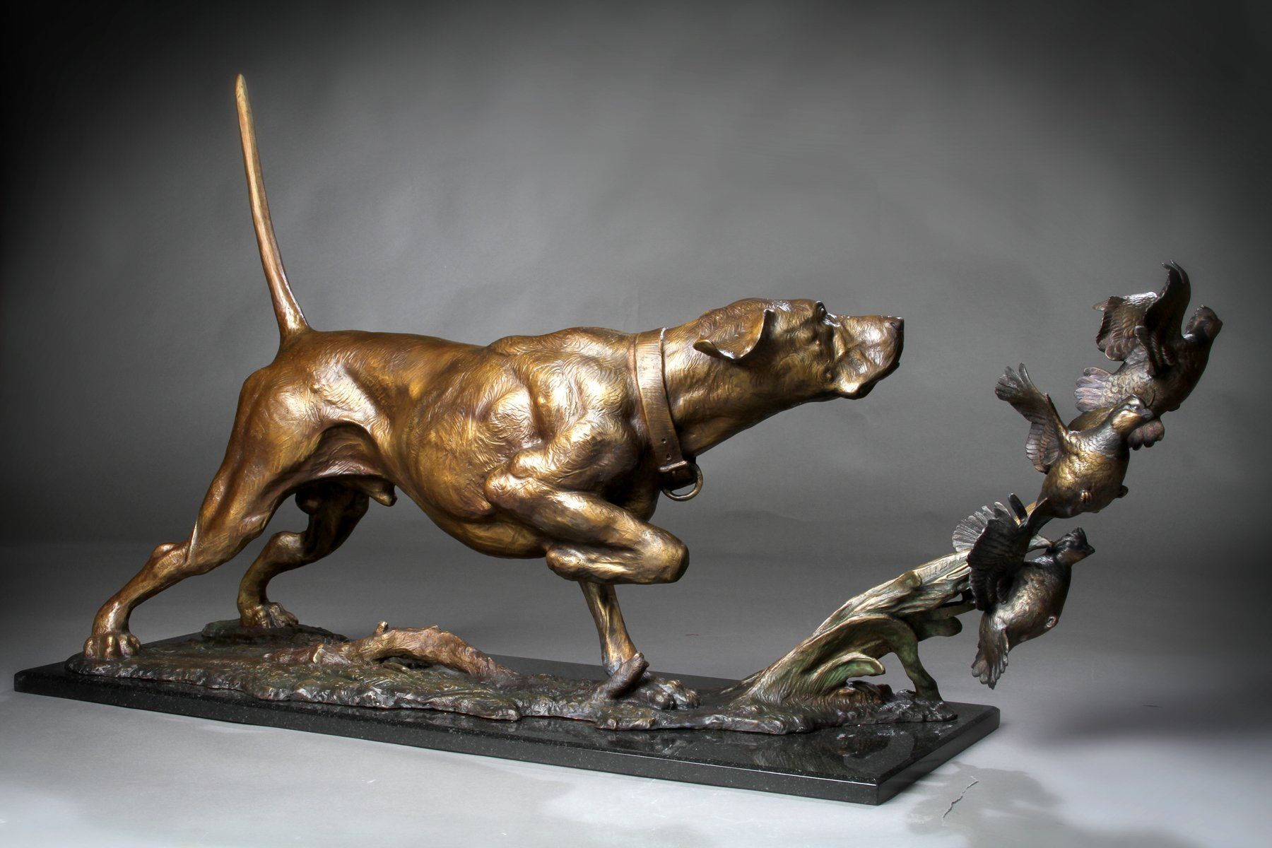 Hunting Dog  bronze sculpt