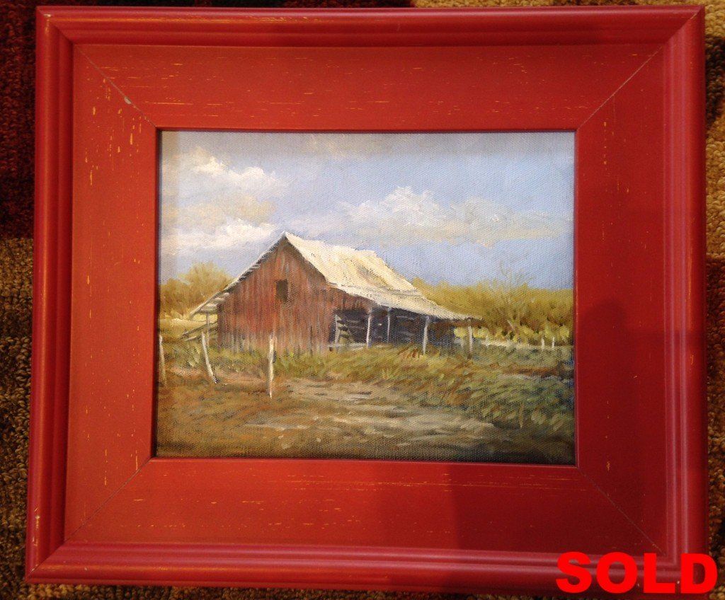 "Red Barn"  Unframed 8 x 10  Framed 14 x 15